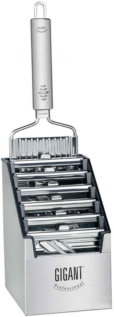 Gigant 4-Fach Gemüsehobel mit Multi-Box und 6 zusätzlichen Einsätzen Edelstahl