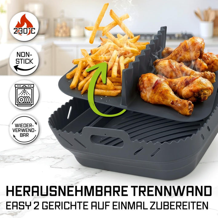 GOURMETmaxx Silikonform Heissluftfritteuse 4L - ideales Airfryer Zubehör | Heissluftfritteuse Zubehö