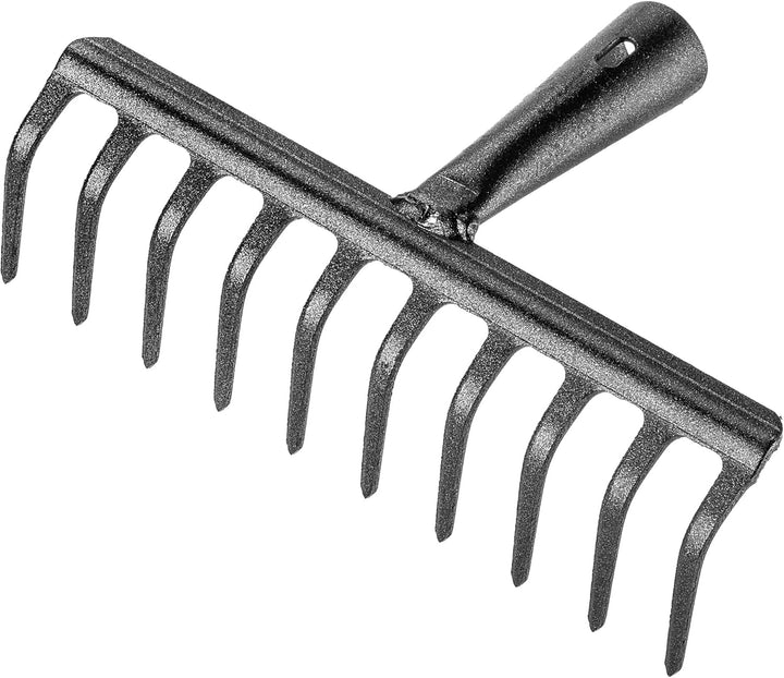 KADAX Gartenharke ohne Stiel, Gartenrechen aus Stahl, Rasenrechen für Gartenpflege, Robuste Rasenhar