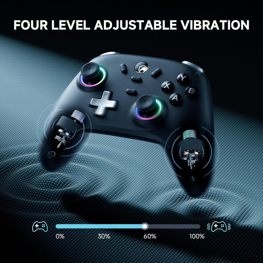 ECHTPower PC Controller, Wireless Gaming Controller PC mit Ladestation, Hall Joystick/1000HZ/2.4G, T