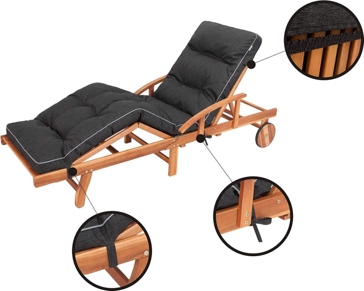 Bjird Liegenauflage, Auflage für Gartenliege 200 x 55 x 8 cm, Auflagen für Deckchair,Polsterauflage