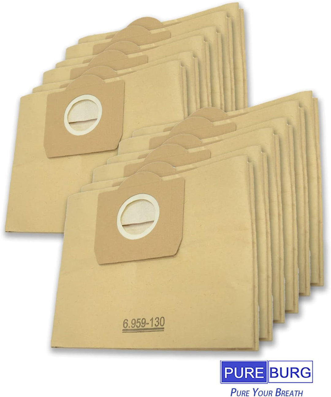 PUREBURG Papierfilterbeutel 6.959-130.0 kompatibel mit Kärcher WD3, WD3 Battery, MV3, WD3.200–WD3.80
