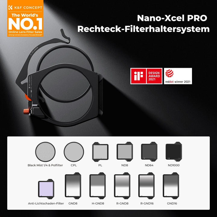K&F Concept Nano X-PRO Square Filter Set Rechteckfilter Set (inkl.95mm CPL Filter+ ND1000+ Filterhal