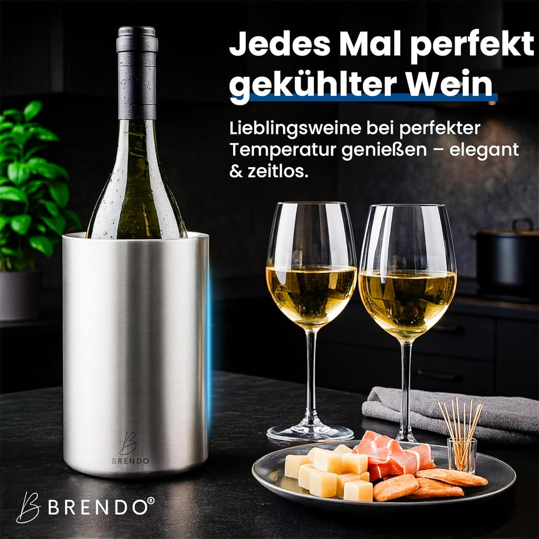 Brendo Weinkühler Edelstahl Flaschenkühler Sektkühler Champagner Wein Kühler doppelwandig isoliert |