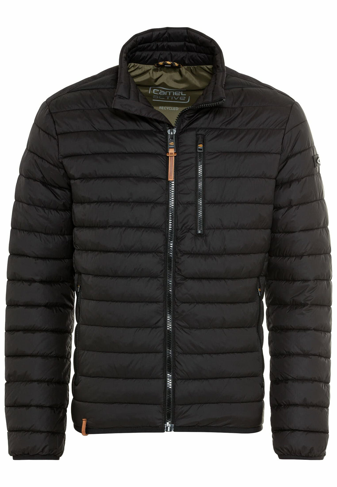 camel active Herren Leichte Steppjacke ohne Kapuze Blouson Schwarz 30, Blouson Schwarz 30