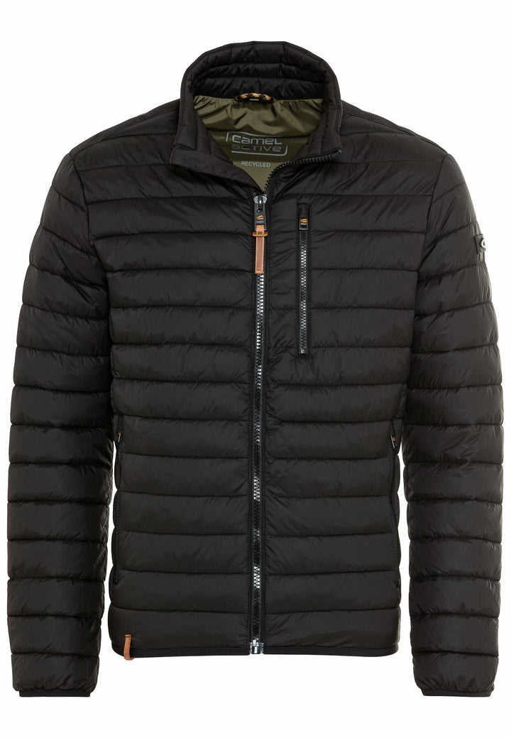 camel active Herren Leichte Steppjacke ohne Kapuze Blouson Schwarz 30, Blouson Schwarz 30