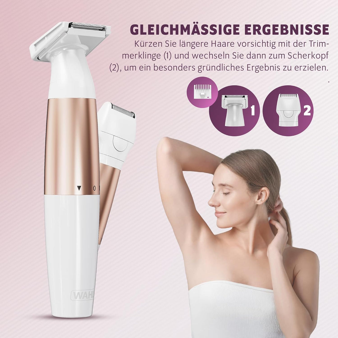 WAHL Trim & Shave, Damen-Trimmer, Damen-Rasierer, Haarentfernung, Bikinizone und Achselhöhlen, sanft