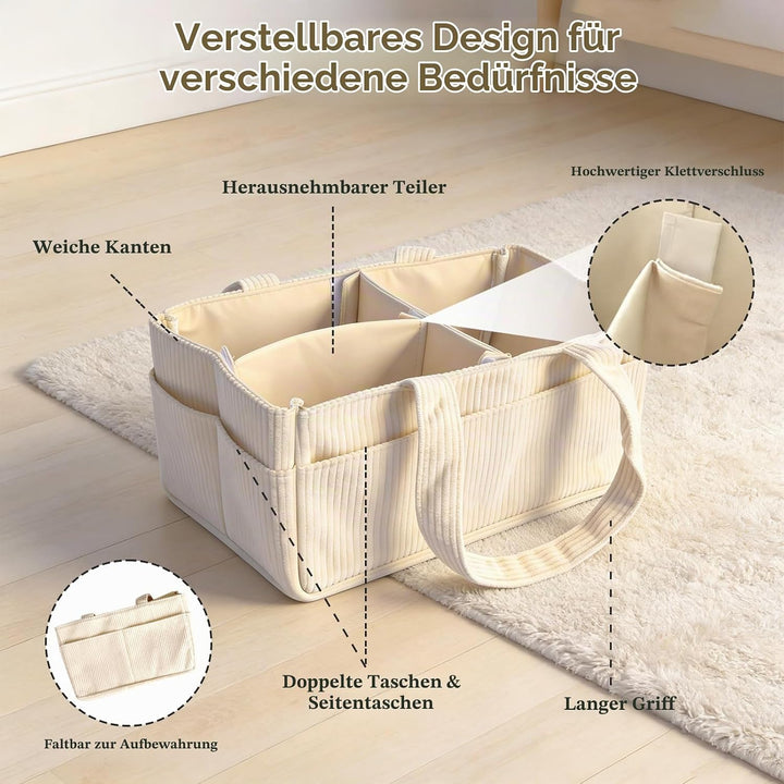 Wickelkorb Organizer, Baby-Aufbewahrungskorb für Wickeltisch, Wickelorganizer, Baby-Diaper-Caddy-Org