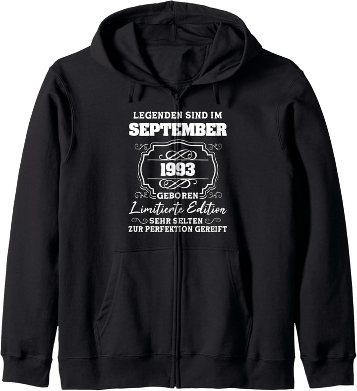 Legenden sind im September 1993 geboren 29.Geburtstag Mann Kapuzenjacke