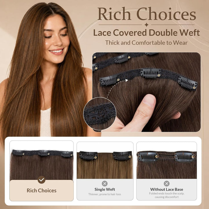 Rich Choices Clip in Extensions Echthaar Extensions Clip in Haarverlängerung Echthaar Remy Human Hai