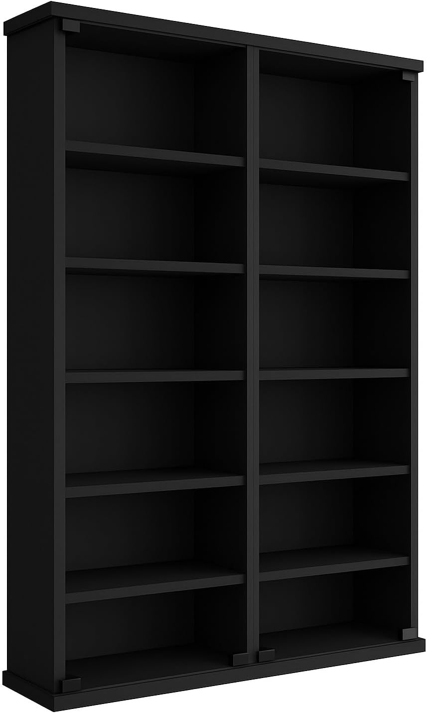VCM Wandregal Hängeregal Wandschrank Hängeschrank Wandvitrine Wandschrank Schwarz 18 x 60 x 91,5 cm