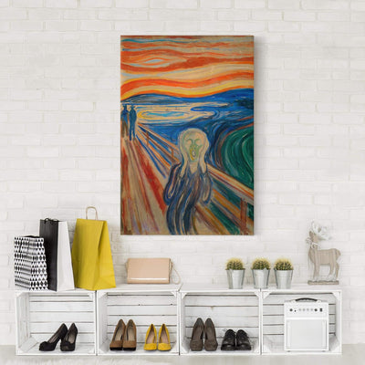 Leinwandbild - Edvard Munch - Der Schrei Bild auf Leinwand Hochformat 60 x 40 cm 60L x 40B cm, 60L x