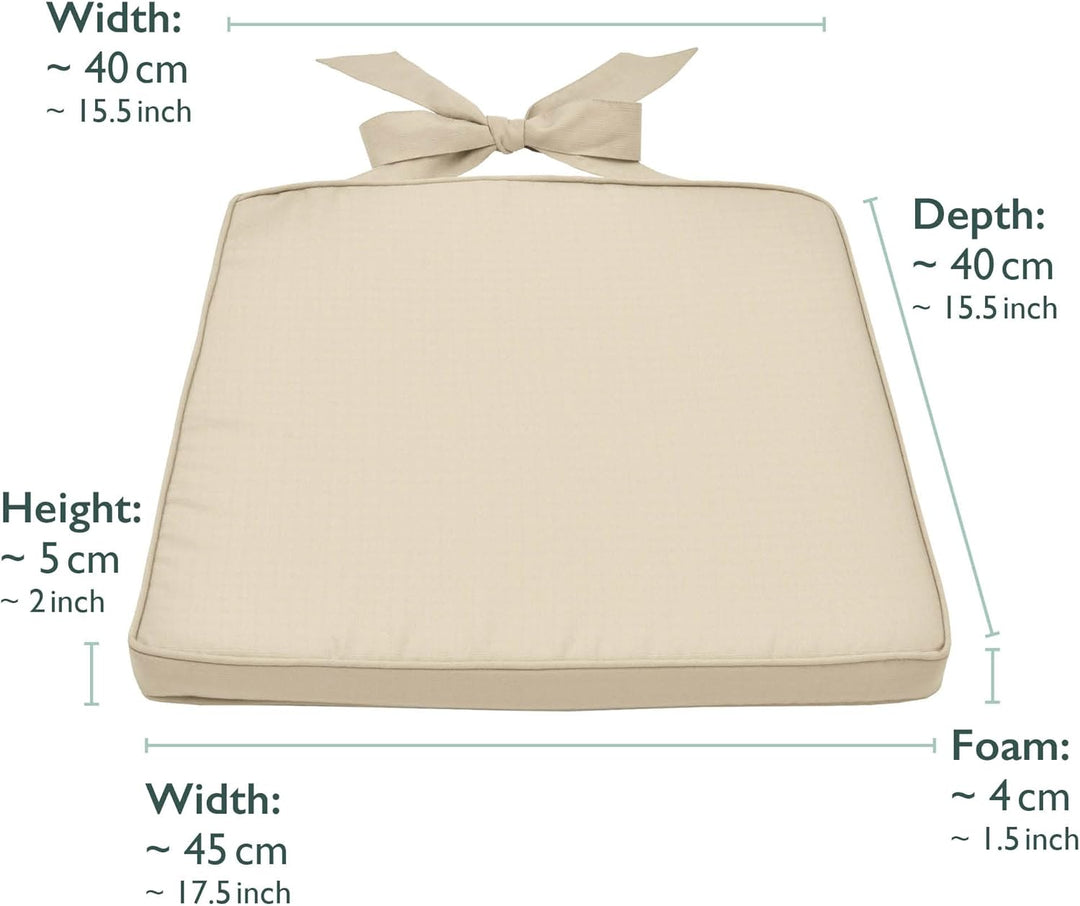 Beautissu Pia 4er Set Stuhlkissen 40x45 cm - Sitzkissen Outdoor Gartenstuhlkissen, Garten Sitzpolste