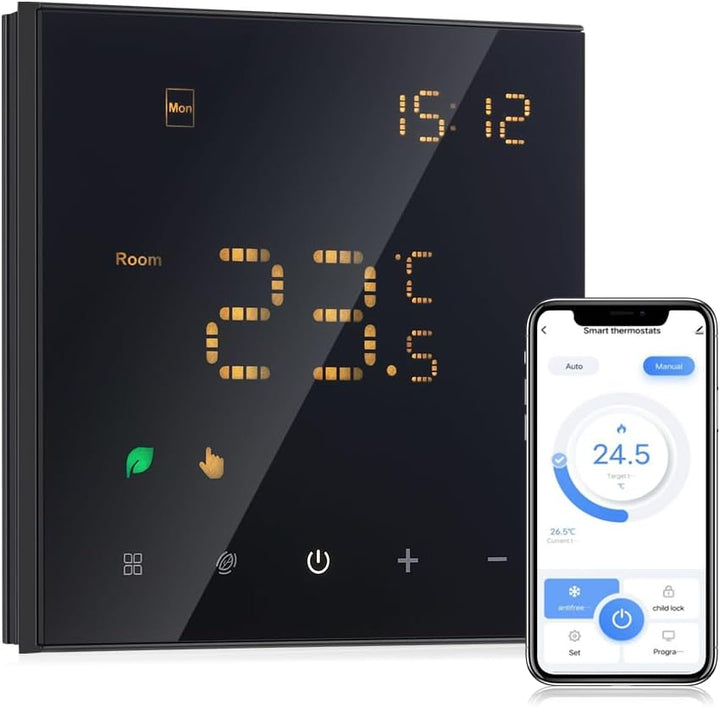 Decdeal WiFi Smart Thermostat Raumthermostat,Wasser Thermostat Fussbodenheizung,Fernsteuerung Progra
