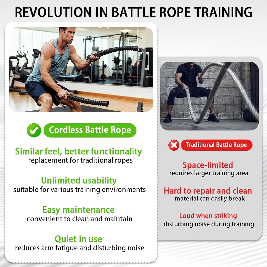 TECKZOON Gewichtetes Battle Rope Ohne Seil, Tragbare Heavy-Duty Training Rope für Home Gym, Intensiv