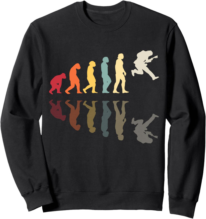 Human Evolution Gitarrenband Retro Vintage Gitarristen Sweatshirt