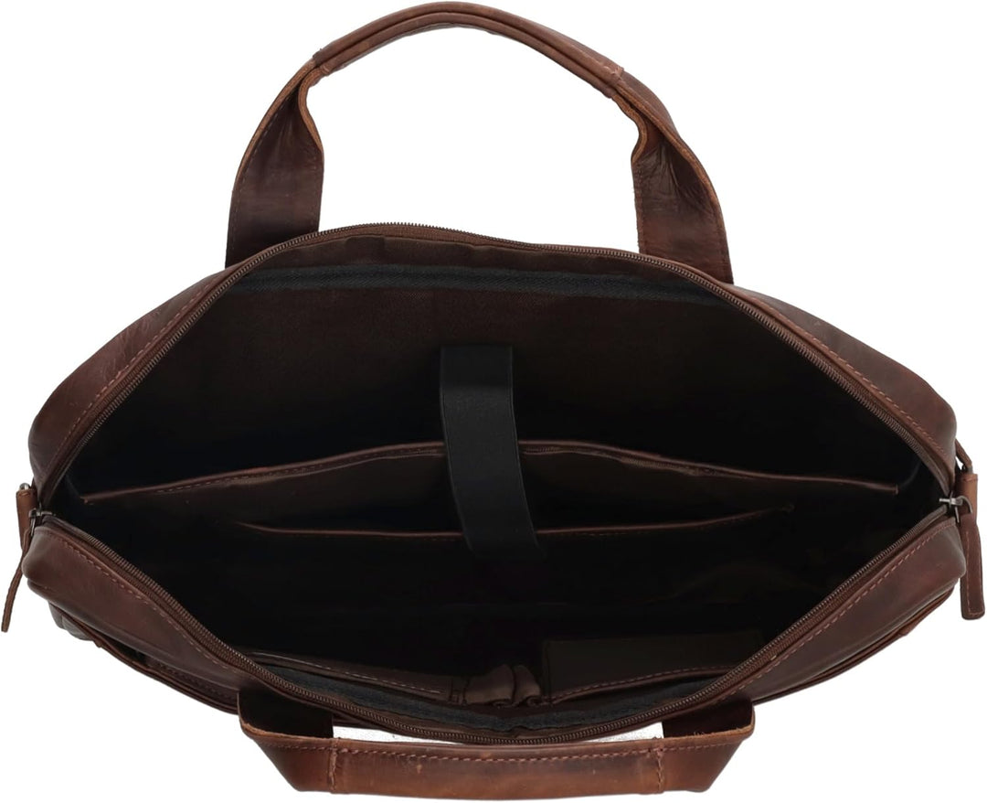 Hide & Stitches Laptoptasche Japura Kollektion 15,6 Zoll Laptopfach Verstellbarer Schultergurt Doppe