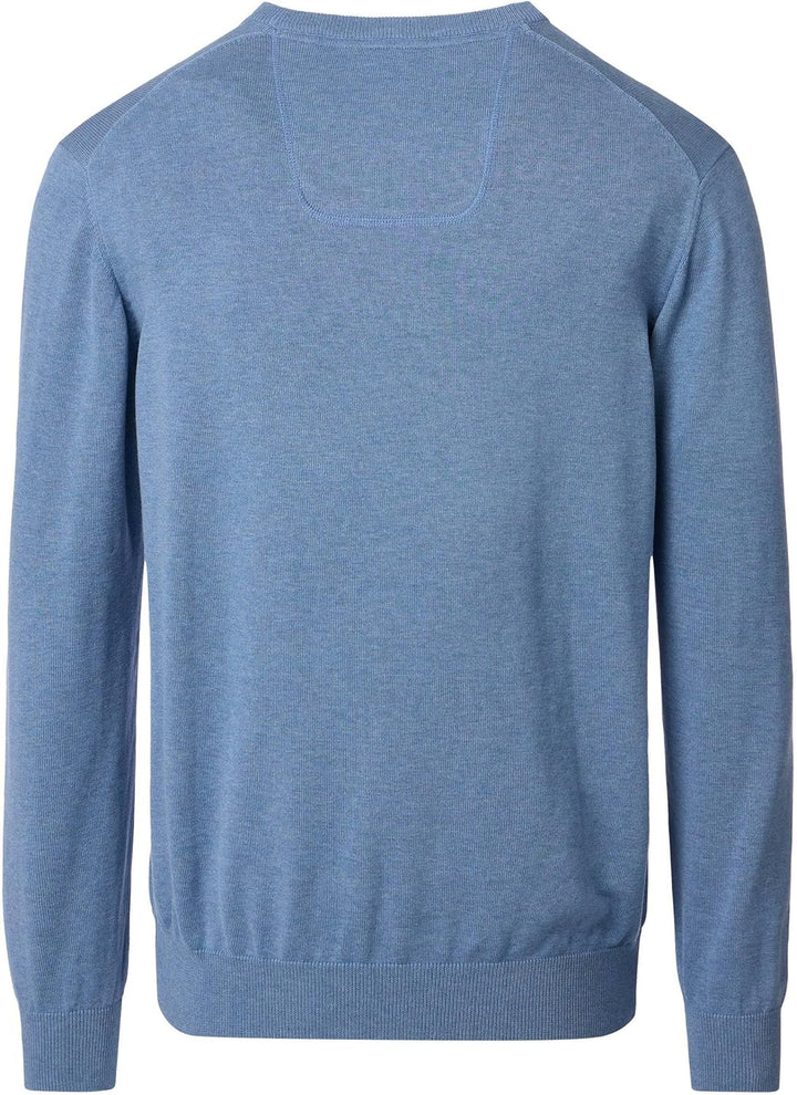 CASAMODA Herren Pullover mit V-Ausschnitt unifarben Elastischer Bund M Weissblau, M Weißblau