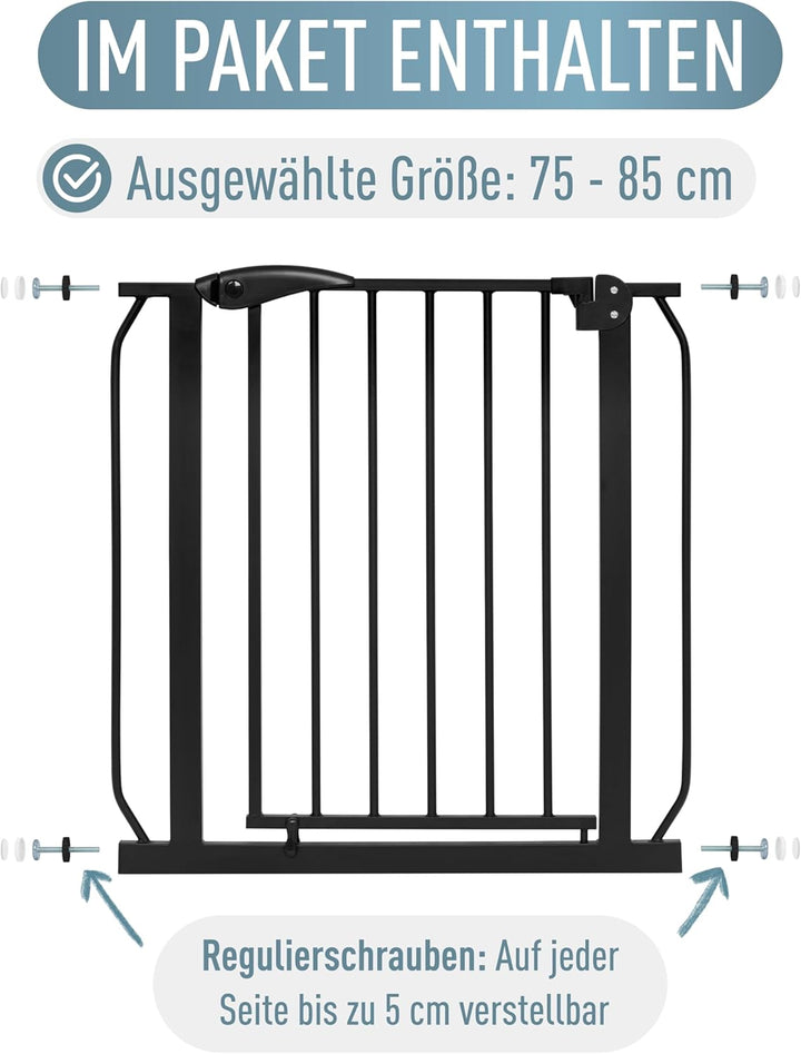 ib style Treppenschutzgitter Berrin - Türschutzgitter für Babys, Ohne Bohren, Kindertreppenschutzgit