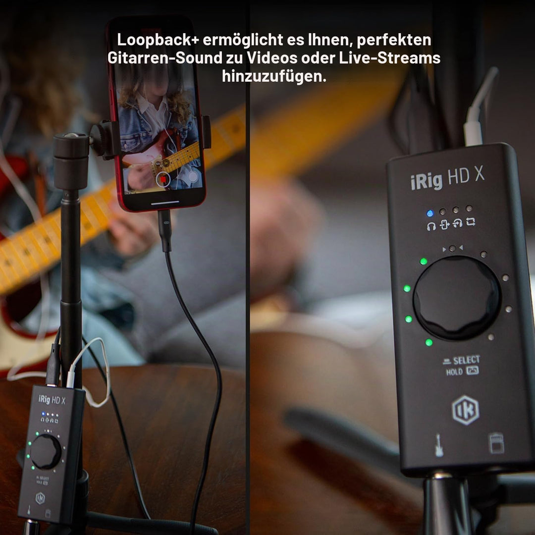 IK Multimedia iRig HD X Gitarren-Interface (Multi-Color LED Signalanzeige, integriertes Stimmgerät,