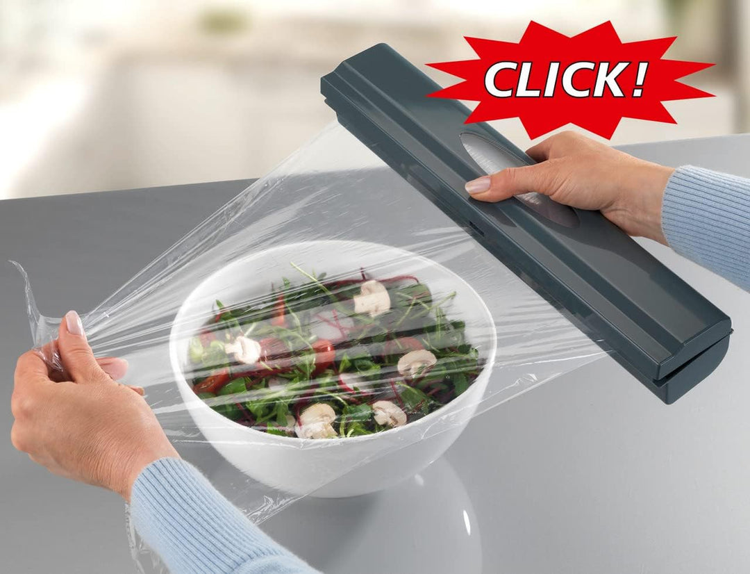 WENKO Folienschneider Perfect Cutter L Anthrazit 2er Set 2er Set, Folienspender Grau - Anthrazit