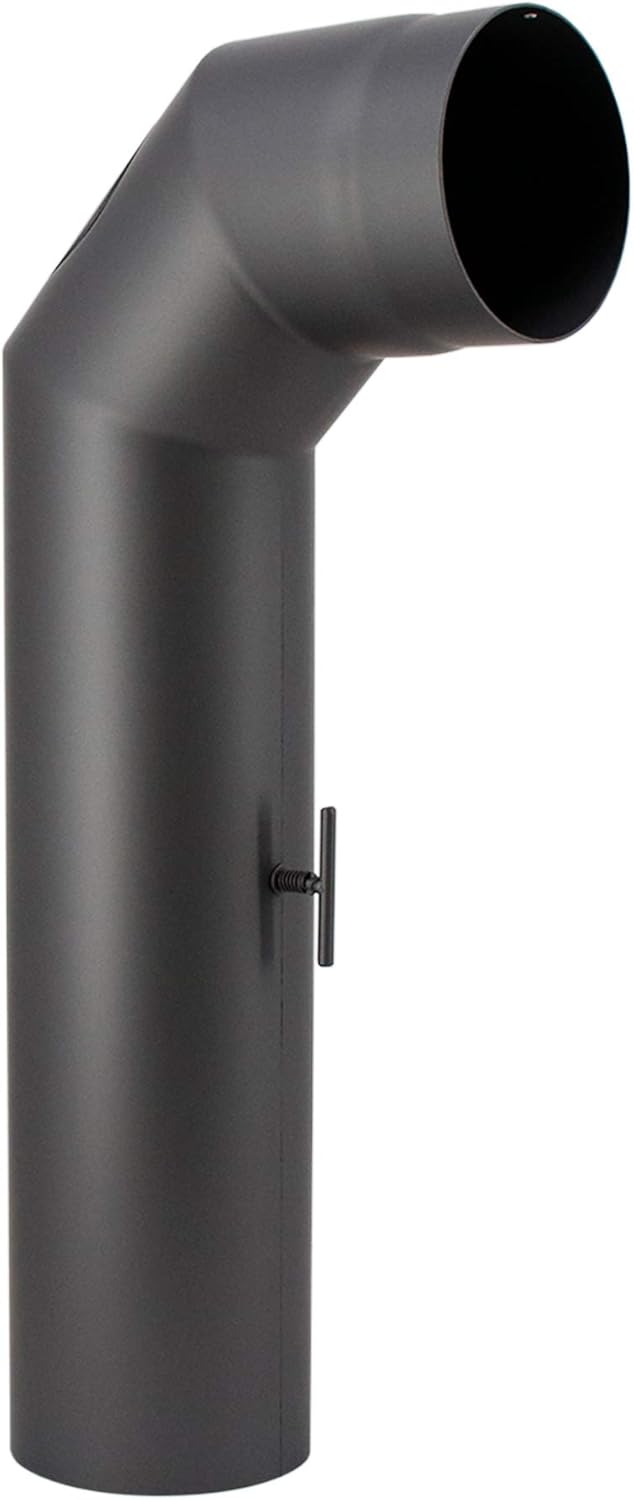 LANZZAS Ofenrohr Set 2x 45° Grad kurz, im Durchmesser, DN Ø 150 mm, Farbe: gussgrau - weitere Rohre