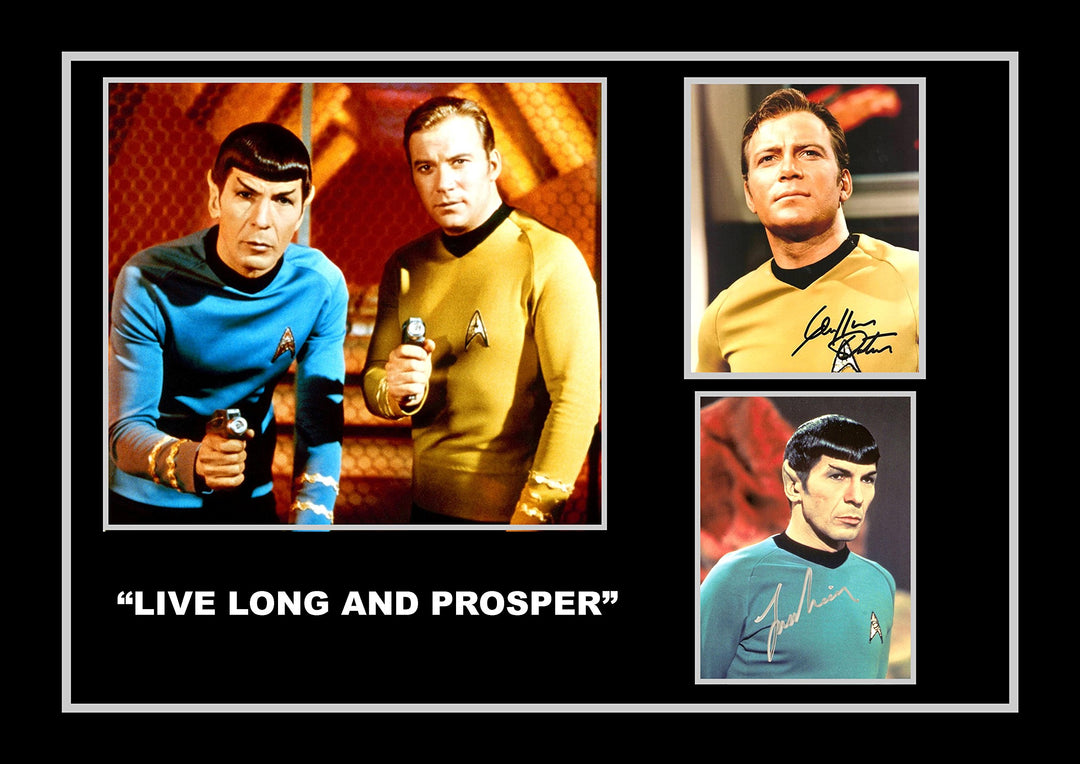 Hochwertiges Foto von Star Trek Kirk and Spock, signiert/Autogramm