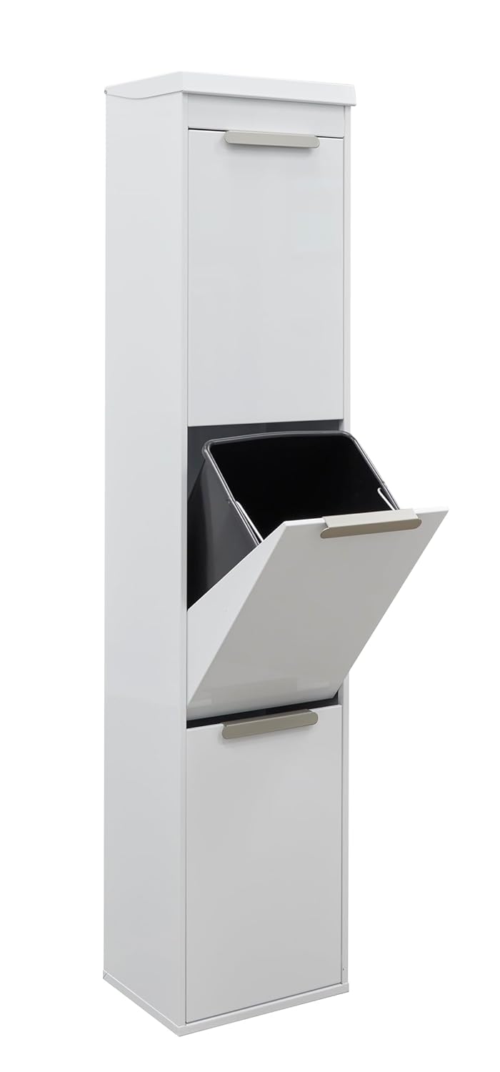 ARREGUI Ecoclas Plus CR321-E Mülltrennsystem aus Stahl mit Aufbewahrungsbox mit Deckel | 3x17L (51L)