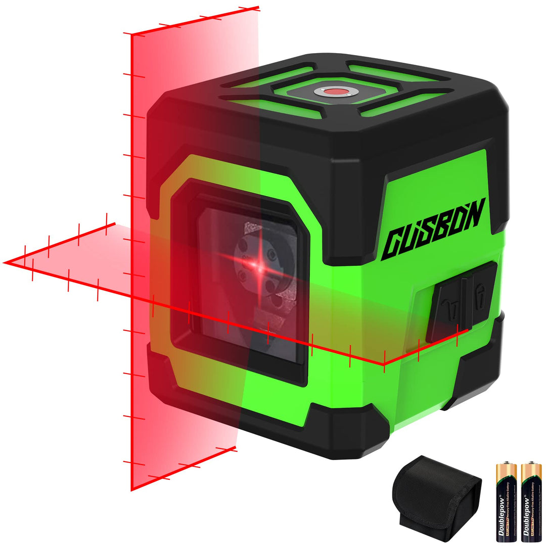 Linienlaser mit Markierungen, CUSBON Kreuzlinienlaser mit Manuellem/Selbstnivellierendem Modus(Roter