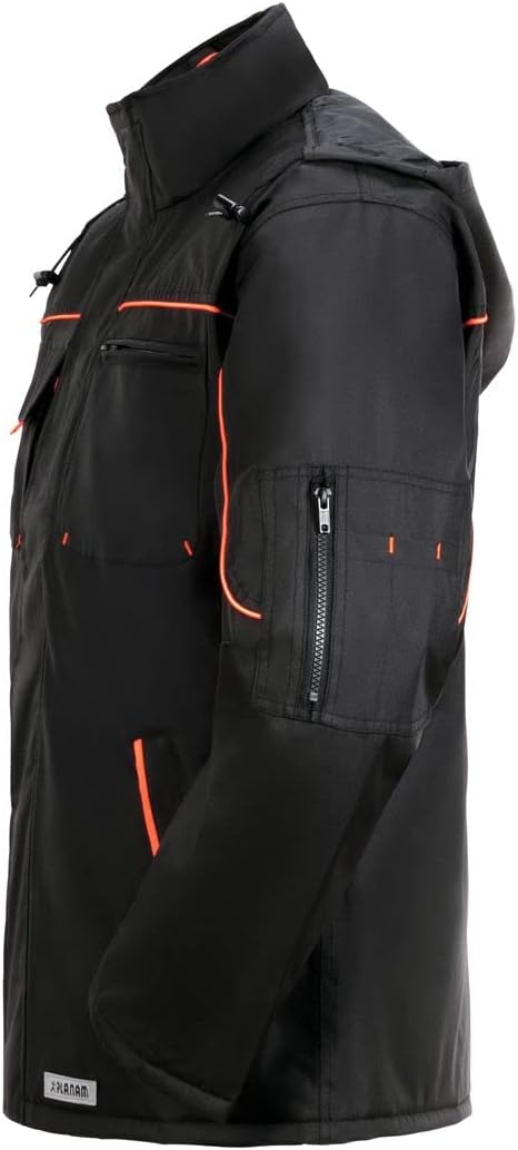 Planam 3535 Wetterjacke, schwarz/orange, XL schwarz/orange XL, schwarz/orange XL