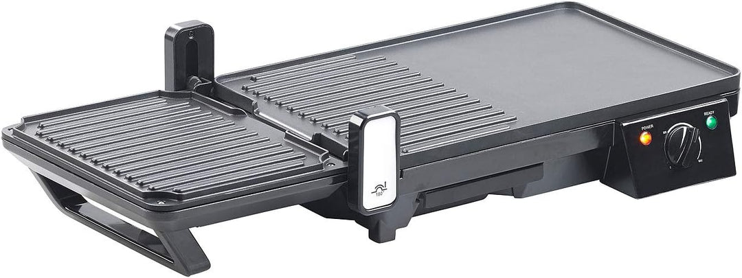 Rosenstein & Söhne Grill: Elektrischer 2in1-Tischgrill mit Kontaktgrill, Grillplatte, 2.000 Watt (El