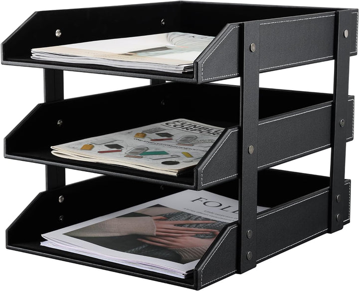 KINGFOM™ A4 Leder Briefablage (3