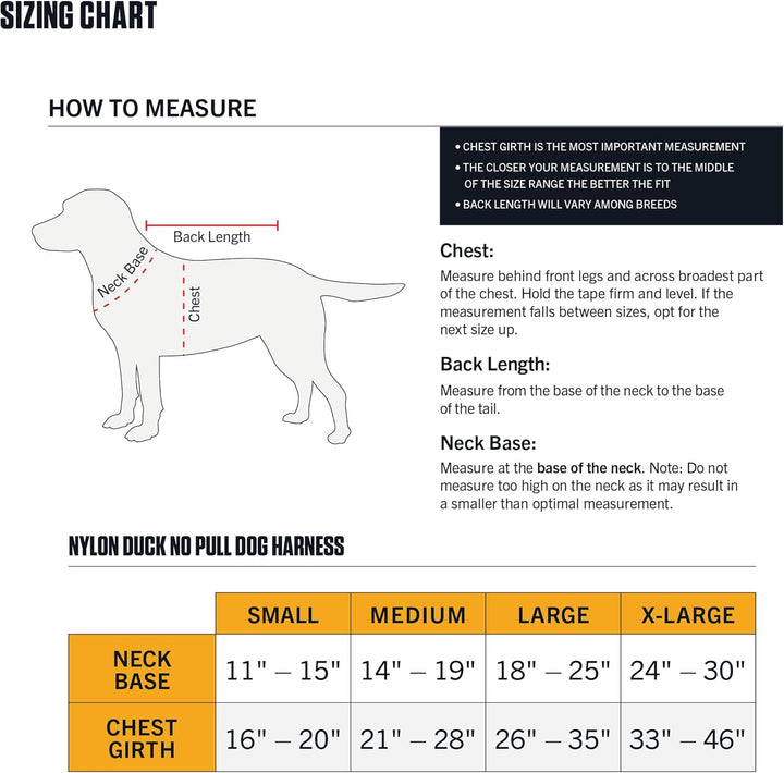 Carhartt Nylon-Ente, kein Ziehen, voll verstellbares Hundegeschirr mit schnell kontrollierbarem Grif