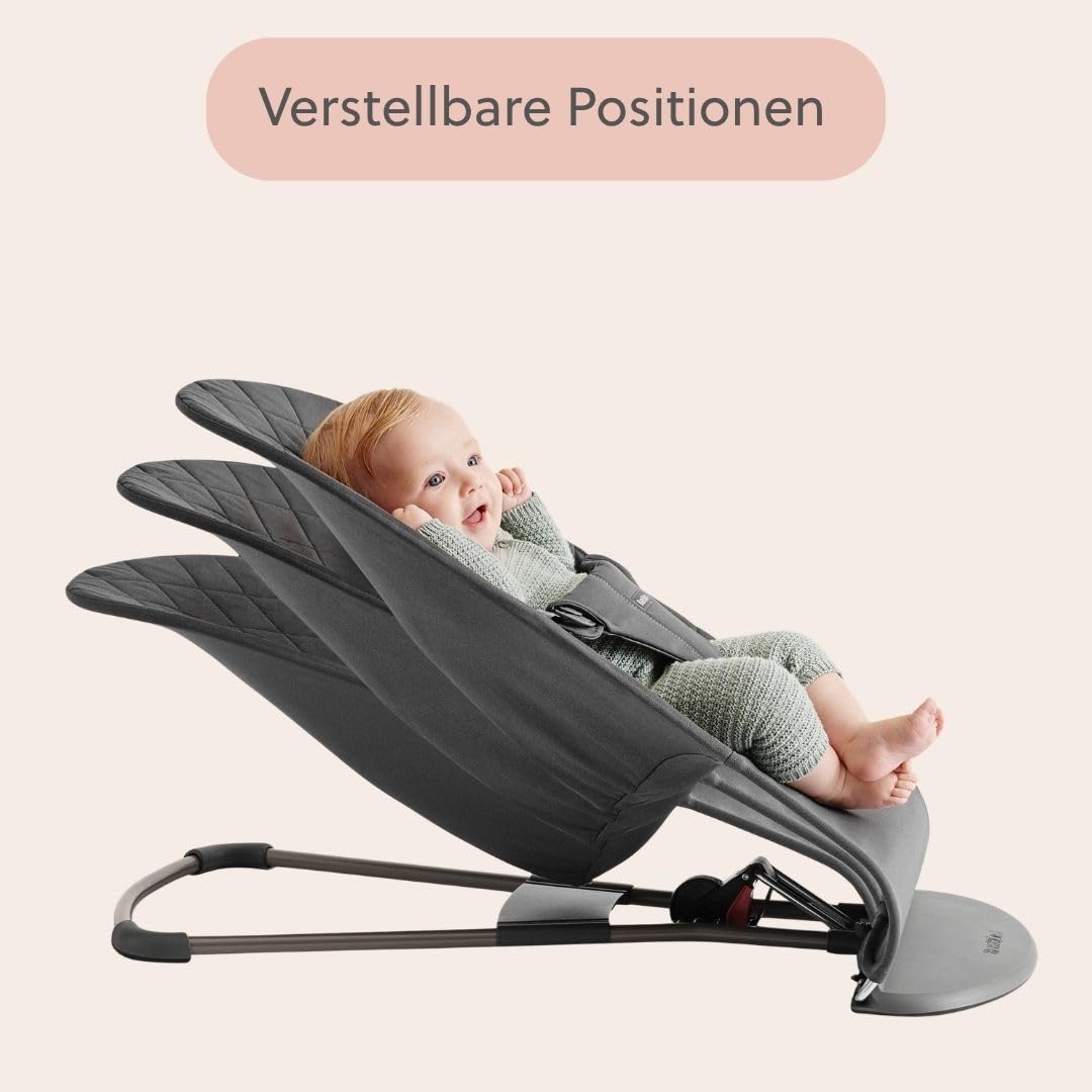 BabyBjörn Babywippe Bliss, Gewebt, Klassische Steppung ,Anthrazitgrau