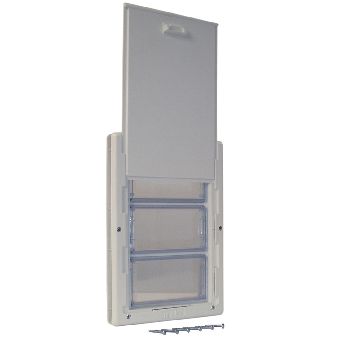 Perfect Pet Multi-Flex-Haustiertür, mittelgross, 16,2 x 28,6 cm Klappengrösse Weiss/Opulenter Garten
