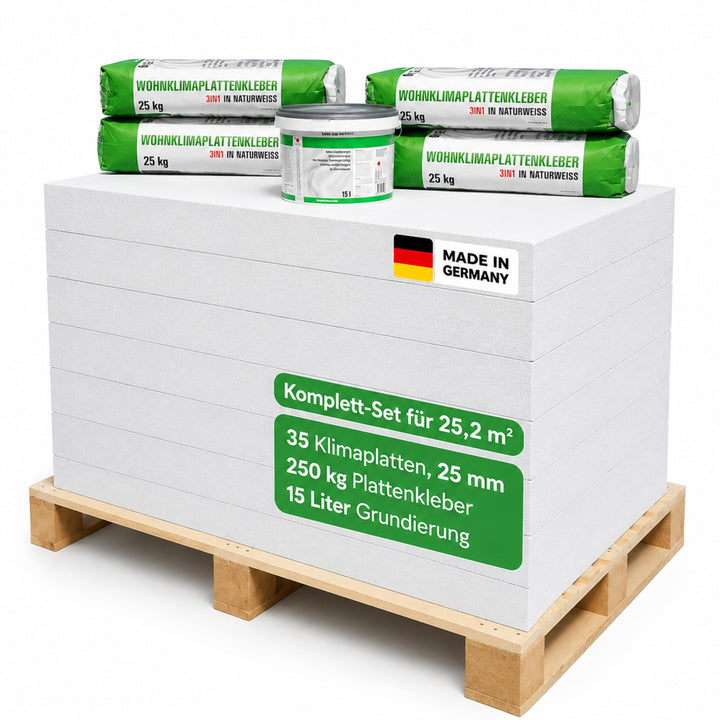 Klimaplatte 25mm Calciumsilikat Dämmplatte, anti Schimmel, für innen, Keller, Feuchtraum, Energiespa