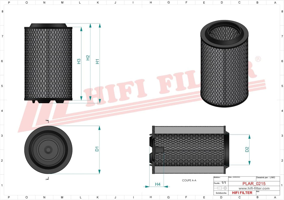 HIFI FILTER Luftfilter SA 16433 kompatibel mit SL 81236, P 78-4525, LX1457, AM447/6, RS4959