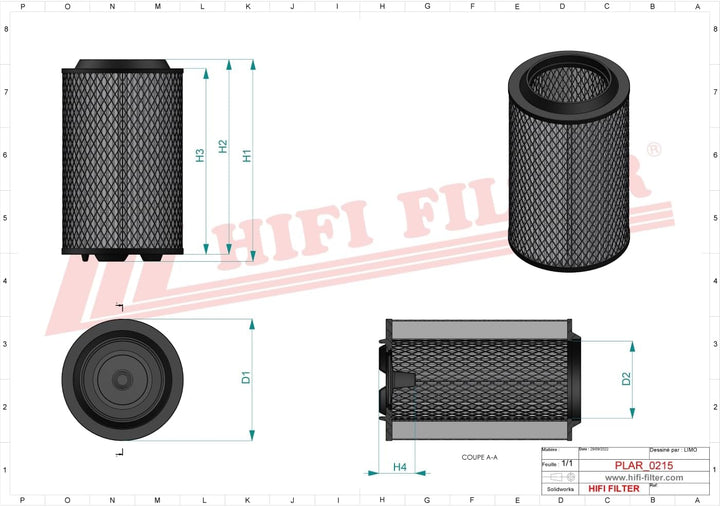 HIFI FILTER Luftfilter SA 16433 kompatibel mit SL 81236, P 78-4525, LX1457, AM447/6, RS4959
