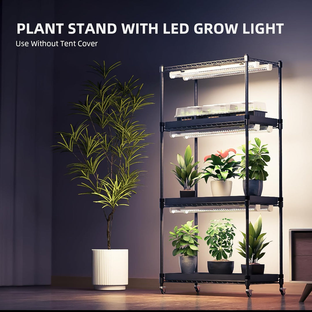 Spider Farmer 2025 Pflanzenständer 4 Etagen Höhe Einstellbar mit 108w 6 Stück Led Vollspektrum Pflan
