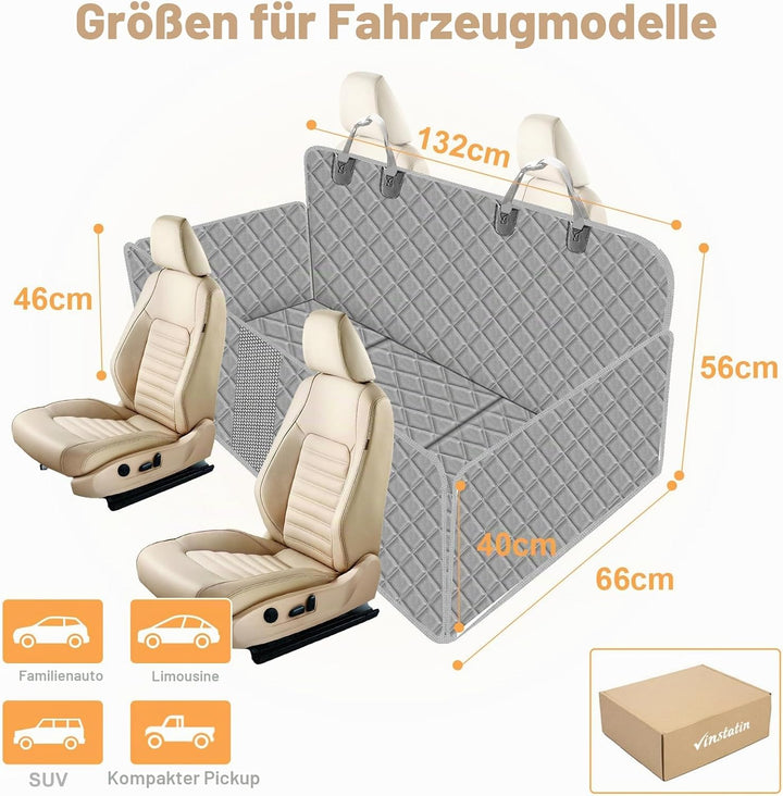 Vinstatin Hundedecke Auto Rückbank,Hundedecke Auto mit Stabiler Hartholzbrett,Auto Hundedecke Rücksi