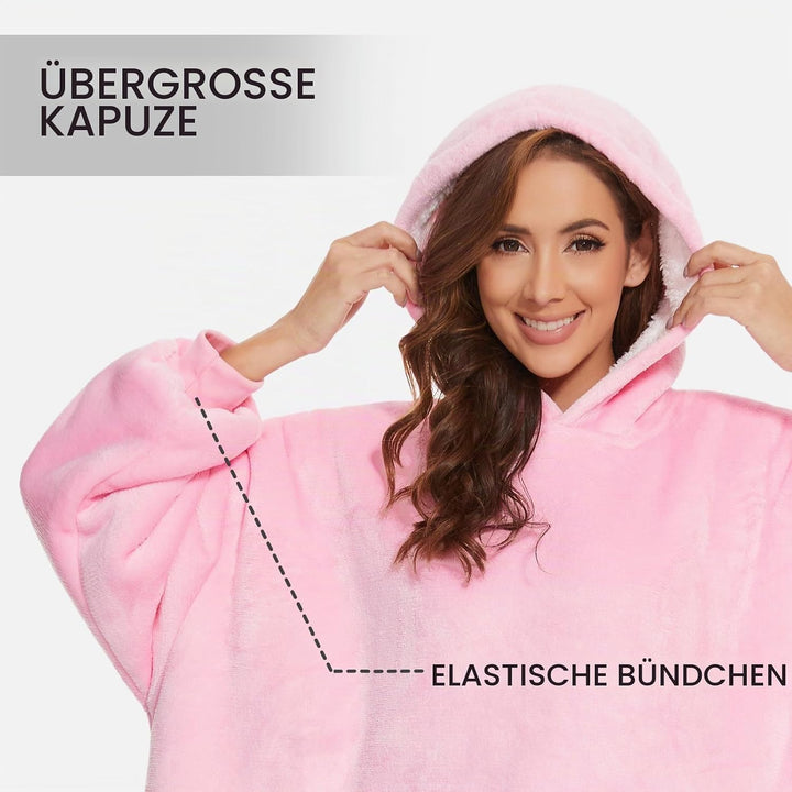 GAYYNE Hoodie Decke mit Ärmeln Deckenpullover, Tragbare Decken Hoodie Damen, Ultra Weiche Sherpa Fle