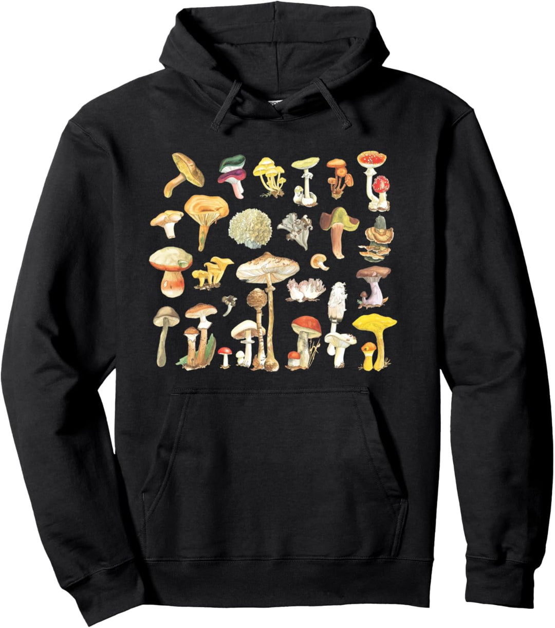 Pilzsorten Fungi Woodland Botanical Morchel Pullover Hoodie