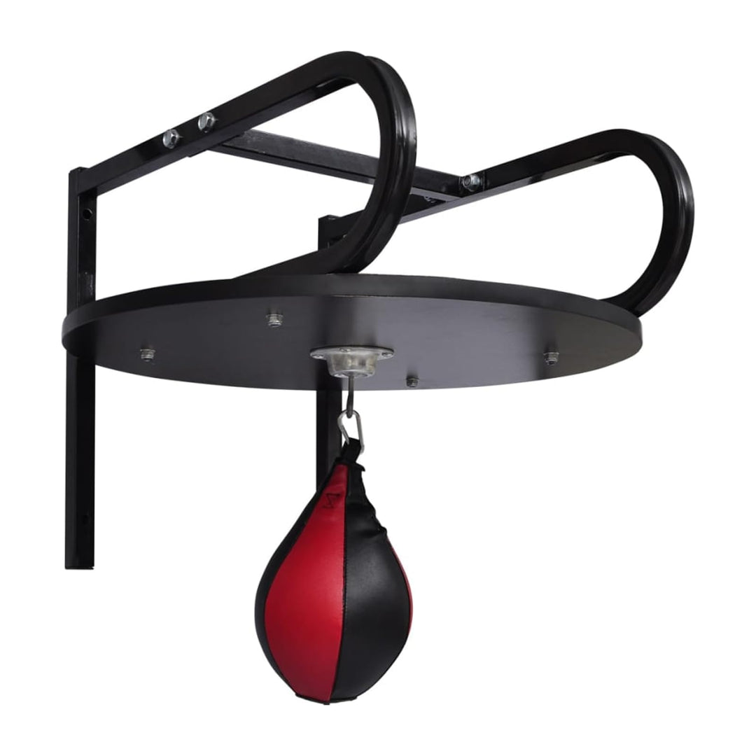 Homgoday Boxing Speedball Station - Stahlrahmen, MDF-Plattform, PVC-Ball, Schwarz-Rot, 60 cm Durchme