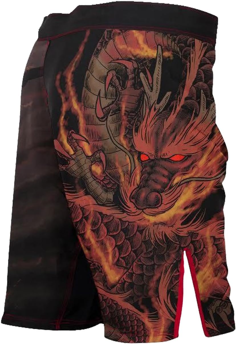 Raven Fightwear Elements Fire Fight Shorts Kurze Hose Herren Boxen Kampfsport BJJ Grappling MMA Fitn