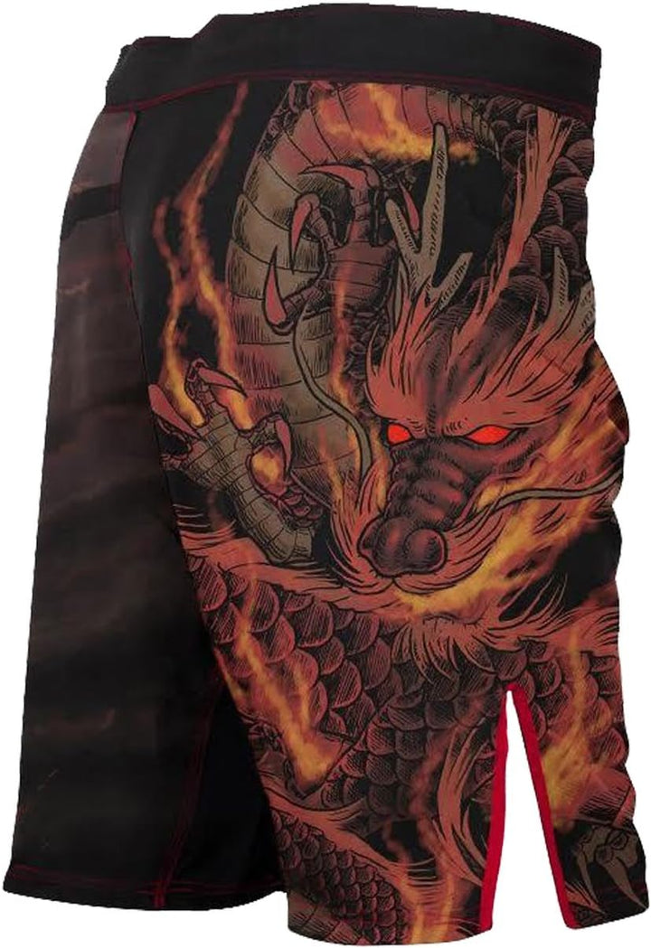Raven Fightwear Elements Fire Fight Shorts Kurze Hose Herren Boxen Kampfsport BJJ Grappling MMA Fitn