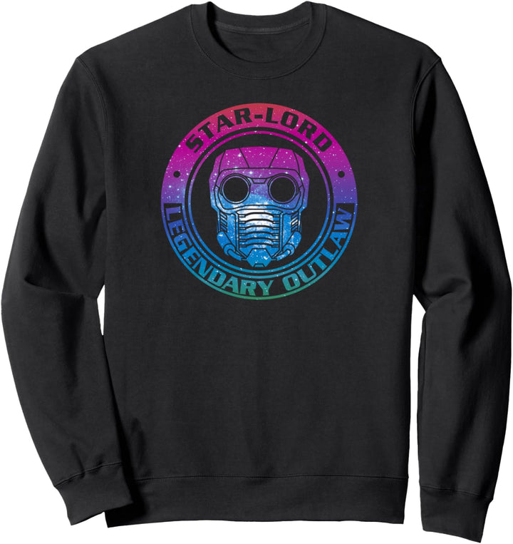 Marvel Star-Lord Legendary Outlaw Gradient Circle Text Sweatshirt