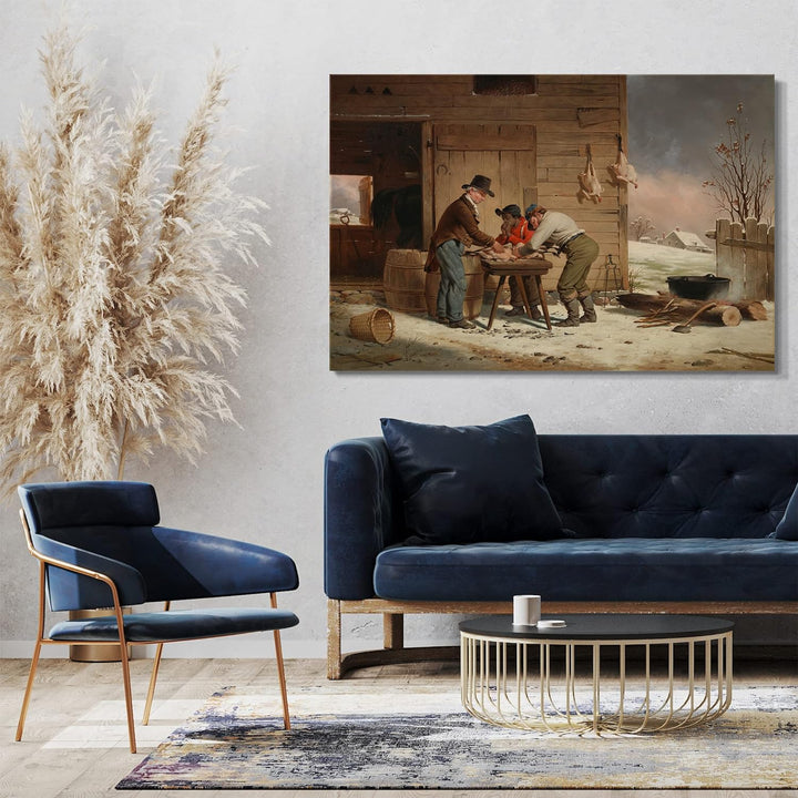 Printed Paintings Leinwand (80x60cm): Francis William Edmonds - Vorbereitung auf Weihnachten (TRU 80