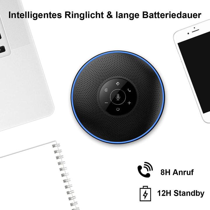 EMEET Bluetooth Konferenzlautsprecher Set - 2pcs Speakers mit Dongle, Konferenzlautsprecher mit Mikr