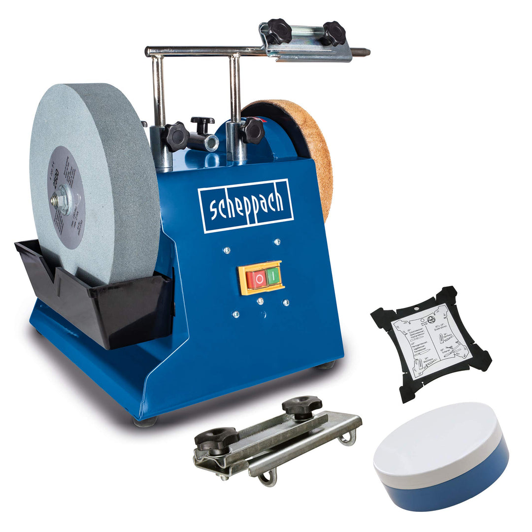 Scheppach Nass-Schleifsystem TIGER2500 mit Stahlgehäuse Nass-Schleifmaschine Nassschleifer | 200W Le