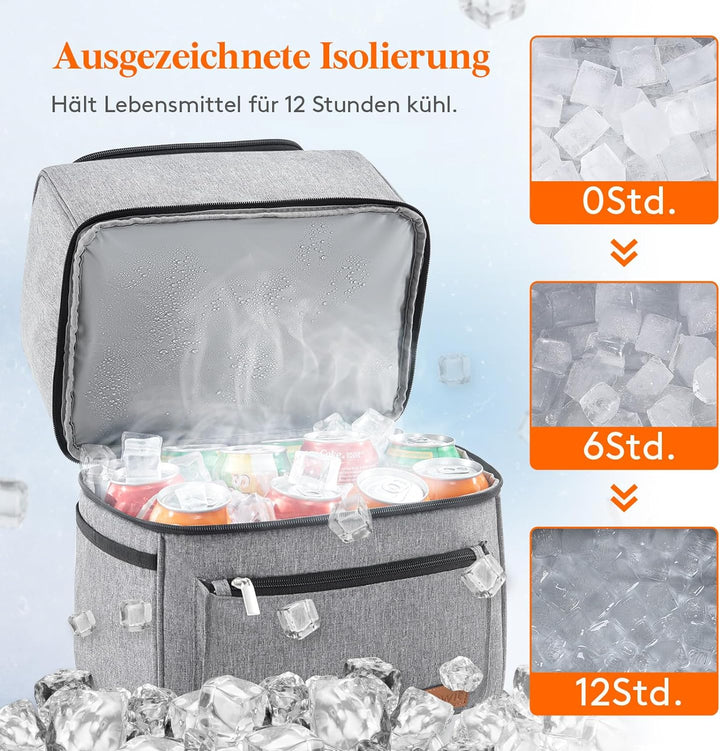 Lifewit Kühlrucksack Thermo Rucksack Kühltasche Isolierte Cooler Bag Weich Doppeldecker für Picknick